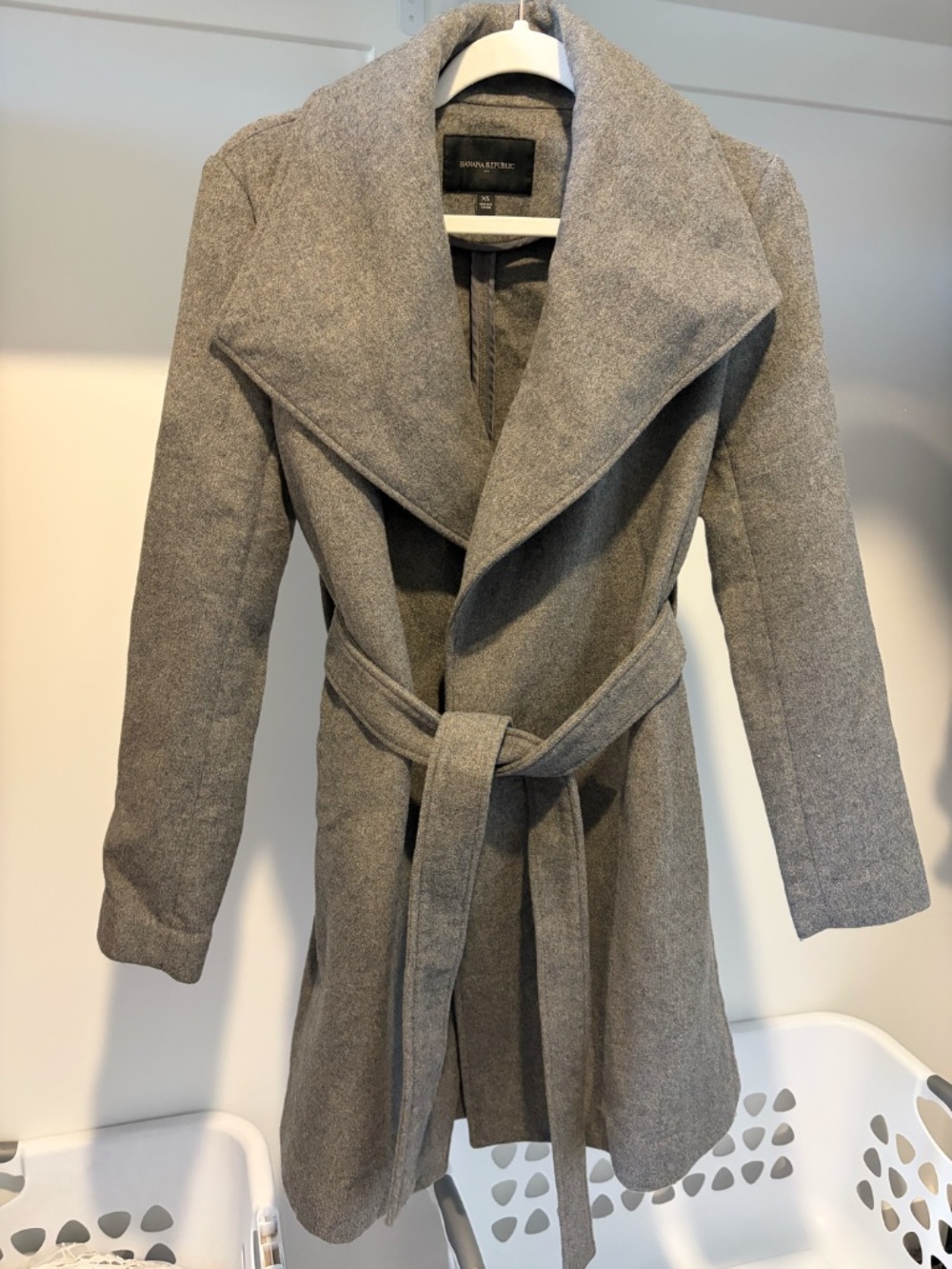 Banana Republic Gray Wool Overcoat